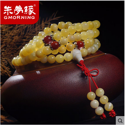 然黃金硨磲手鏈 108顆佛珠手串