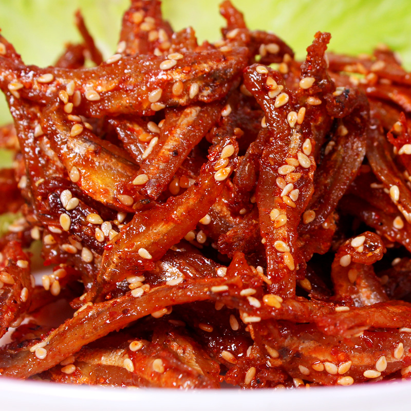 汕尾陸豐特產(chǎn)香辣銀魚仔海味小銀魚干毛毛魚香辣零食燒烤干貨