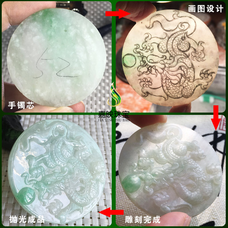 定制 緬甸翡翠玉佛觀音福瓜如意貔貅玉扣吊墜女款冰種毛貨未拋光半成品