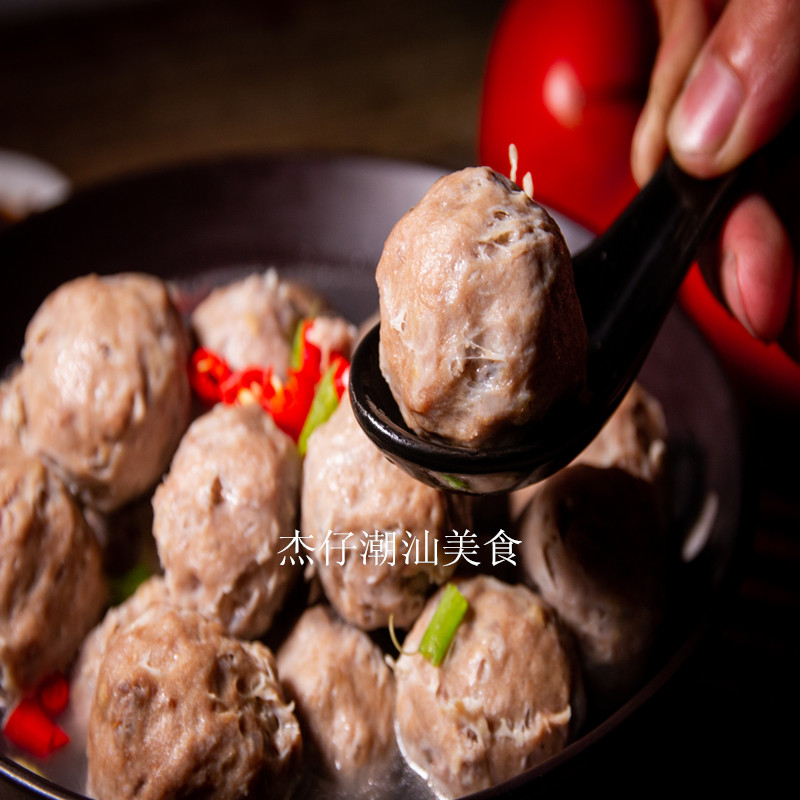 汕頭牛筋丸手打牛筋丸500g 潮汕小吃特產(chǎn)牛肉丸火鍋燒烤